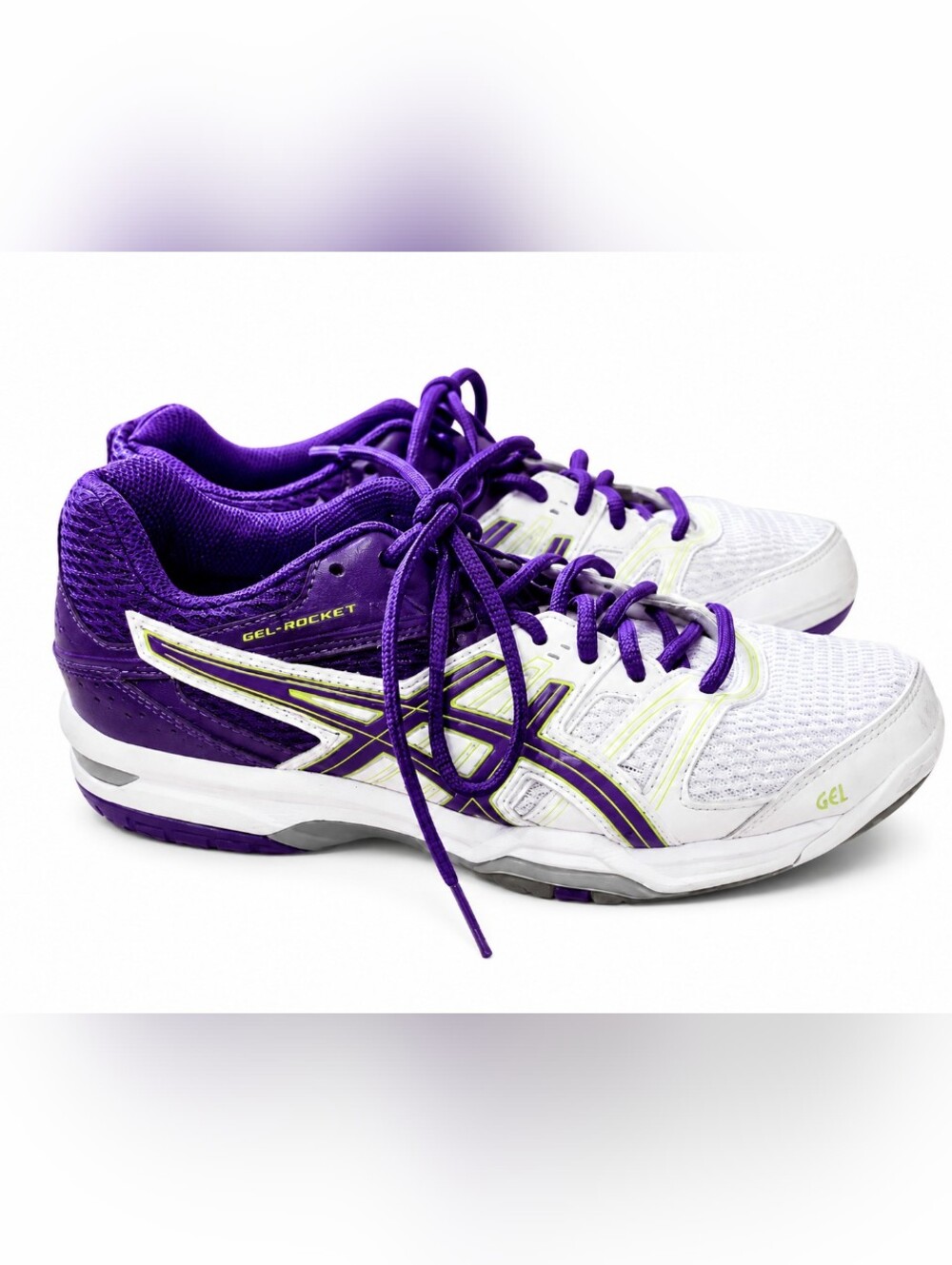 ASICS Gel-Rocket Women’s Size 6 White Navy Volleyball Indoor Court Shoes Sneaker
